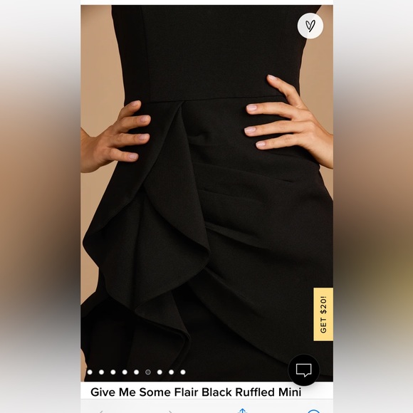 LULU’s Little black ruffle Mini dress ! Size XS - Picture 3 of 7